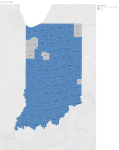 State map of indiana showing the coalition groupings